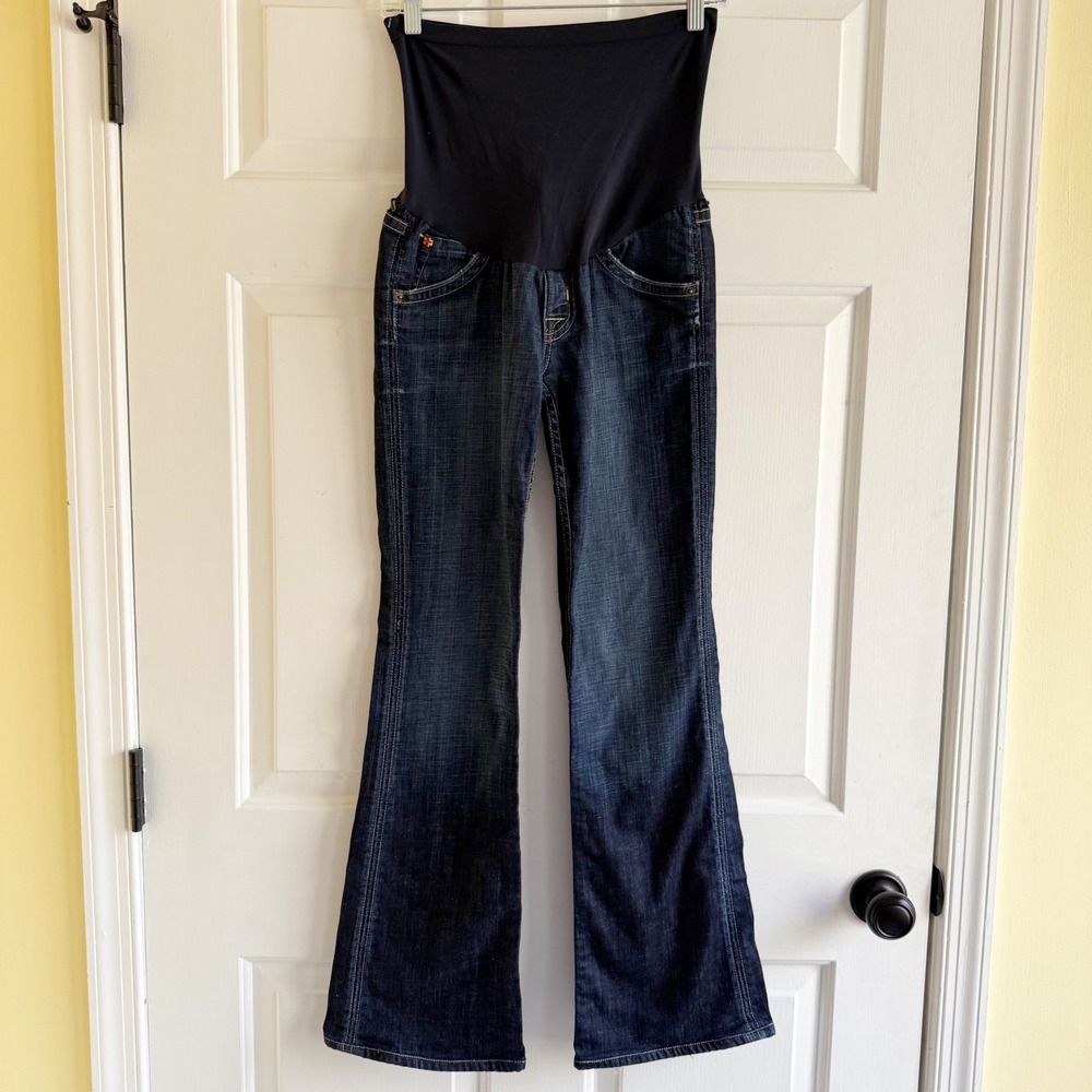 Hudson Y2K Jeans Maternity Bootcut Flare Dark Wash Over Belly‎ Sz 29 Made in USA